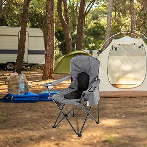 Arrowhead Outdoor Portable Преносен преклопен камп Квад стол W/ 4-CAN Cooler, куќиште за чаши, торба за носење со тешки точки w/
