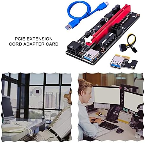 Конектори 60cm USB 3.0 PCI -E Riser Ver 009S Express 1x 4x 8x 16x Extender Riser Adapter картичка SATA 15Pin до 6 пински напорен кабел