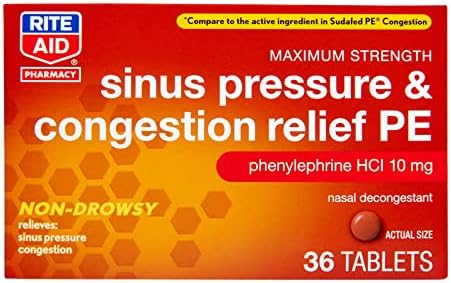 Помош за помош на синусот и метежот на не -дува олеснување PE, 10mg - 36 таблети назален деконгестант | Олеснување на синусот