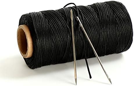 120 метри 300D 1,2 mm Восочена нишка за шиење со 2 игли занаетчиски занаетчиски рачни зашиени восочни кабли за навој AWL чевли