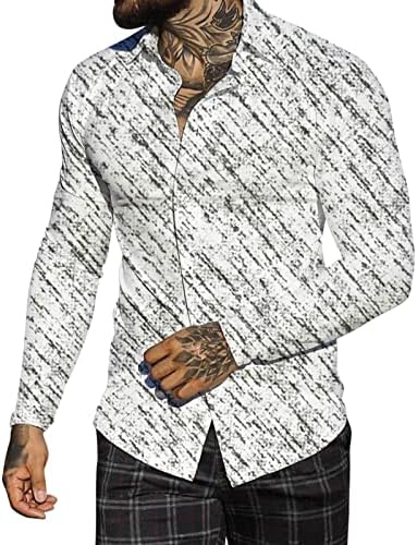 Xxzy 2022 Нови кошули за мажи мажи есен зимски сингл на дојка, обичен лапел, целосна печатена плажа со долги ракави машка маичка