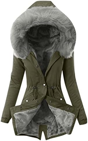 Нокмопо јакна жени дами палто женски зимски топло густо јакна со аспираторски мантил женски зимски палта