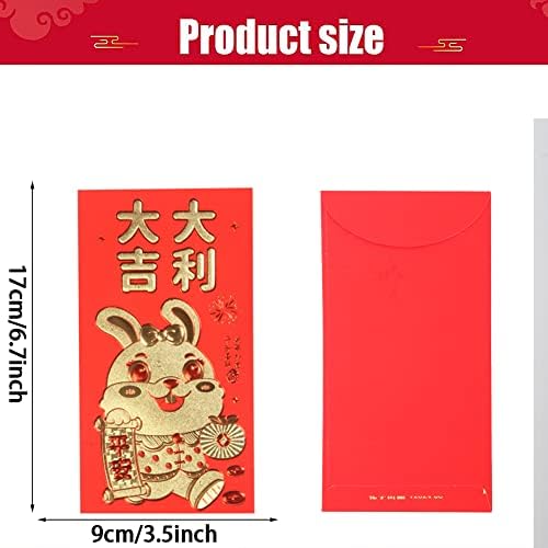 30 Парчиња Кинески Новогодишни Црвени Пликови, Година На Зајакот Голем Кинески Хонгбао Година од 2023 Година Црвени Пакети Среќни Пликови