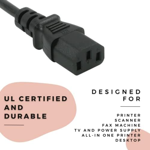Digitmon 3 Prong Universal Printer AC кабел за напојување за браќа HL-L3290CDW ласерски печатач
