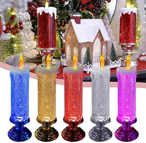 Предводени божиќни свеќи со пиедестал-Боја Промена на водоотпорни вртечки сјајни светилки, за Божиќна забава за свадбени одмор дома