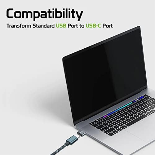 USB-C женски до USB машки брз адаптер компатибилен со вашиот Oppo Reno6 Lite за полнач, синхронизација, OTG уреди како тастатура, глушец,