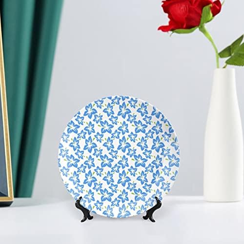 Цвеќиња на хибискус коска Кина Декоративна чинија тркалезни керамички плочи занает со приказ за домашна канцеларија wallид вечера