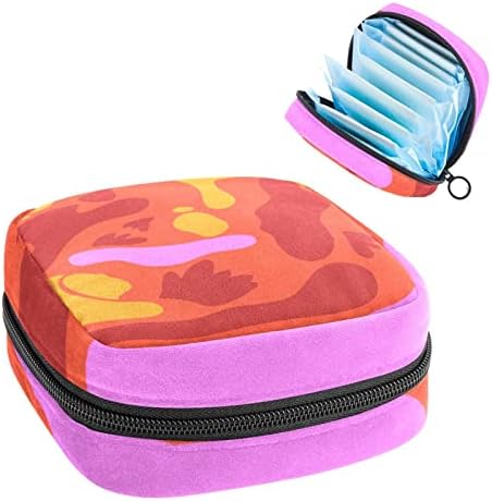 Оријукан санитарна торба за складирање на салфетки, торба за преносни периоди за жени девојки менструална чаша торбичка, црвена