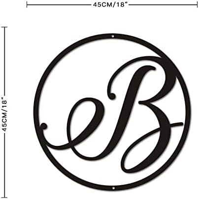 Метален Знак Писмо Монограм Метален Знак Иницијален Б Персонализиран Датум На Презиме Знак Надворешен Декор Метал Почетно Писмо
