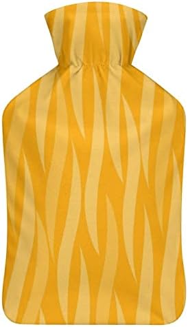 Шише со топла вода со жолта лента со мека покривка 1L голема класична потопла торба за нозе на рамо на вратот на вратот