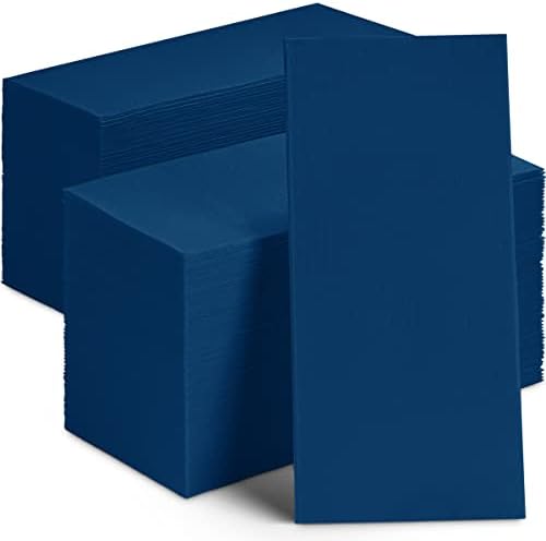 Салфетки за вечера за еднократна употреба, сина хартија, [300 пакет] 12 x 17 2-ватирани сини салфетки во боја за свадба, прием, забава
