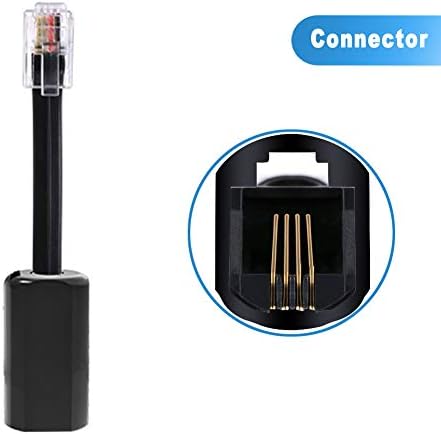 Detangler на телефонски кабел, 2 пакувања 12-тина црна анти-затегнување 360 степени ротирачки фиксен кабел и телефон со телефонска