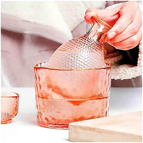Wybw Јапонски раб постави слива вино стаклен овошен бокал креативен килибар зачукуван стаклен бокал Пном Пен стакло виски чаша роденденски подарок Декорација/позла