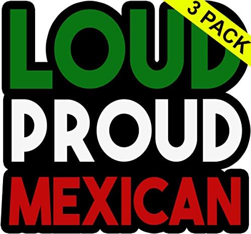 Винил налепници гласно горда мексиканска црвена зелена смешна шпанска латино гордост Голема 3 пакувања собрани големини на налепници за декорации