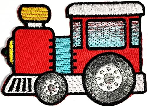 Кленплус 2 парчиња. Црвен Воз Лепенка Воз Мотор Цртан Филм Налепници Занаети Уметност Шиење Поправка Везени Железо На Шие На Значка