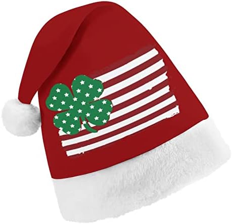 Американско Знаме Ирска Гордост Детелина Божиќна Капа Персонализирана Капа На Дедо Мраз Смешни Божиќни Украси