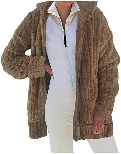 Sgasyенски палто Casumentенски палто Обичен лаптол руно Fuzzy Faux Shearling патент палто топли зимски преголеми јакни за надворешни работи