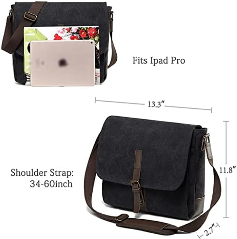 Торба за месинџер Дуба за мажите гроздобер отпорен восочно платно 15,6 инчи лаптоп чанта со рамената торба за рамо
