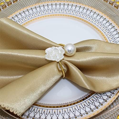 Асувуд салфетка прстен цвет бисер дизајн пешкир за салфета држачи за венчавки за венчавки за вечера