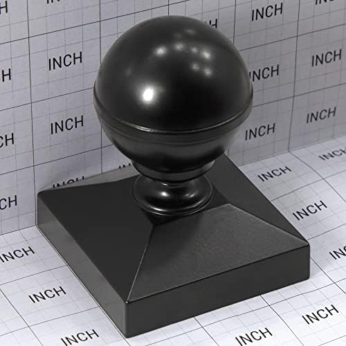 Фитинзи за сливи 2 1/2 x 2 1/2 квадратна црна алуминиумска топка Пост капа за алуминиумски огради | Црни капачиња за пост