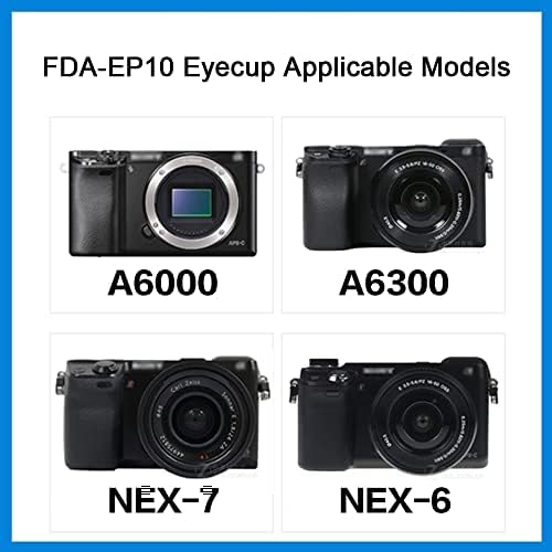 Fanzr EP10 Eyecup Eyepiece ViewFinder компатибилен за Sony Alpha A6000 A6100 A6300 NEX-6 NEX-7 камера, Fan-US-2X EP-10