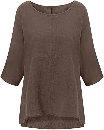 3/4 ракав блуза дами летна есен облека трендовски екипаж капри скромна кошула за блуза за девојчиња J1 J1