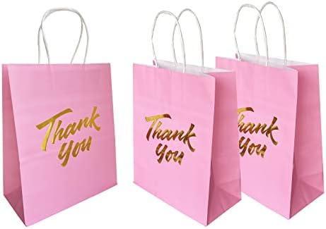 Кеси За Подароци КСИАМУЈ Со Средна Големина 50 парчиња Розови И Златни Кеси 8х4, 25х10, 5 Инчи Ви Благодариме Торби За Денот На Мајката, Божиќ,