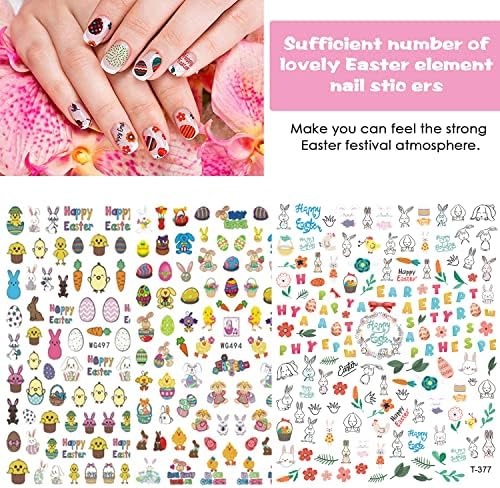 Nail Stickers for Nail Art, Cute 3D Self-Adhesive Nail Decals DIY Nail Art Supplies for Nail Decorations Designer, French Nail