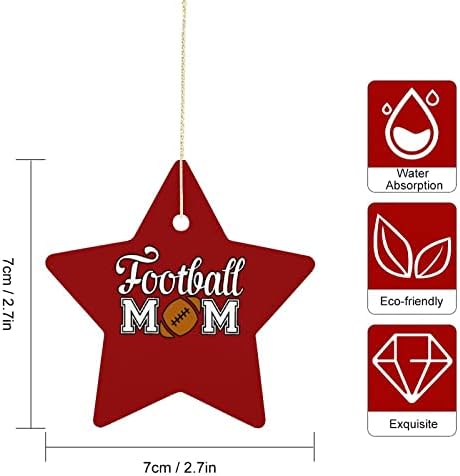 Фудбал мама керамичка сувенир starвезда Божиќни украси новогодишна елка што виси украс во форма на Божиќни украси