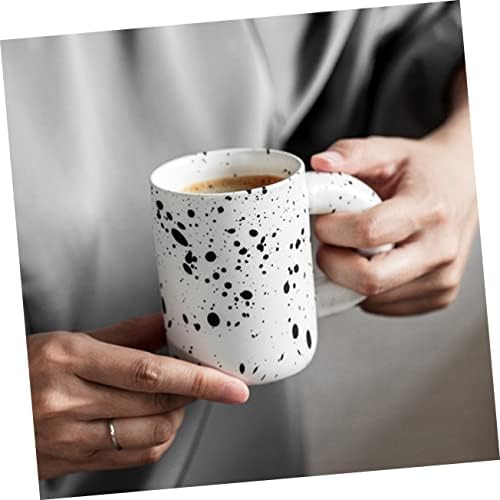 Cabilock 1pc кригла icecream чаша поставете кафе декор чај чај чаша сет чаши за пиење со капаци чаши кафе со капаци лате чаша чаша бела керамика