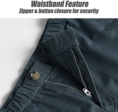 Maamgic машки класично-фит 7 памучни обични шорцеви еластична лента за половината со мулти-џеб дневно носење летна облека