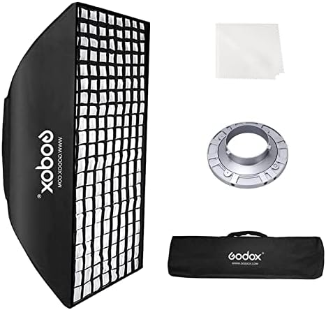 Godox FW80x120CM/ 32 x47 Bowens Mount Strip Soneycomb Softbox, Пренослив Moftbox Со Bowens Mount Speedring И Торба За Носење,
