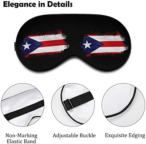 Порто Рико знаме маска за спиење мека маска за очи за очи со прилагодлива лента за мажи жени