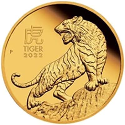 2022 Година На Комеморативната Монета На Тигарот Австралиска Златна Монета Сребрена Монета Комеморативен Медалјон Монети Колекционерски