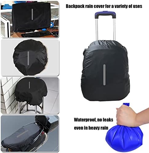 Souke Sports 2 пакет ранец Покријте го дождот водоотпорен за ранец од 30-40L со рефлексивни ленти за ранец на ранец, ултралејт компактен