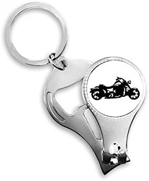 Моторцикл црна илустрација шема за нокти прстен прстен клуч за шишиња со шишиња со шише