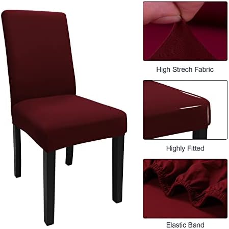 Кејроал трпезарија стол опфаќа сет од 6, стриплични бои парсонс стол лизгачки преклопи спандекс отстранлив кујнски стол заштитник на заштитната