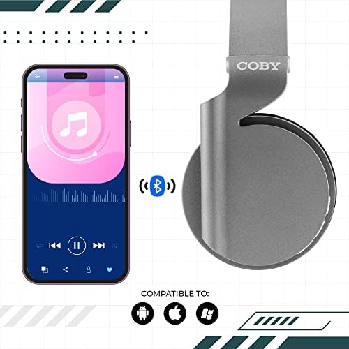 Слушалки за Coby Bluetooth | Слушалки За Преклопување преку Уши w. Mic &засилувач; Бесплатен Повик За Паметни Телефони | Безжични Слушалки