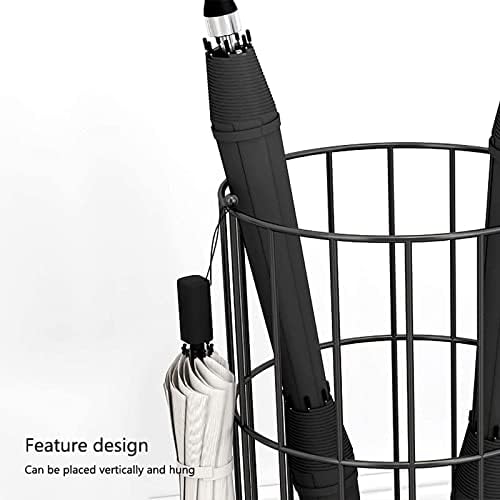 Uzzum чадор стои метал држач за чадор модерна железна мрежа чадор решетката гроздобер со лента за капење и куки чадор корпа 25x50cm/црн
