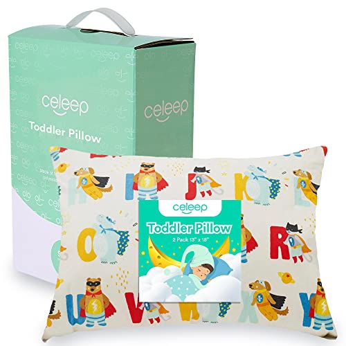 Перници на Celeep Toddler - 13x18 инчи меки органски перници за дете - мала перница со памучна обвивка за дишење - Вметнување перница за спиење - Перница за деца за деца