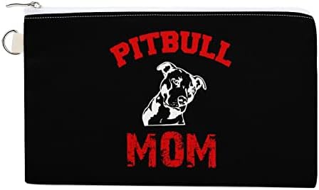 Pitbull Mom Mom Canvas Conain Pather Паричник Симпатична мала торбичка модна торба со клуч за мажи за мажи жени