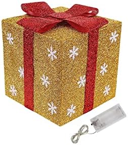 Месијо осветлени кутии за подароци во затворено надворешно Божиќни украси за украси за домашни забави за домашни украси за момчиња