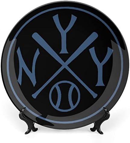 Њујорк Бејзбол Керамичка Коска Кина Декоративни Плочи Со Штанд Виси Орнаменти Вечера Плочи