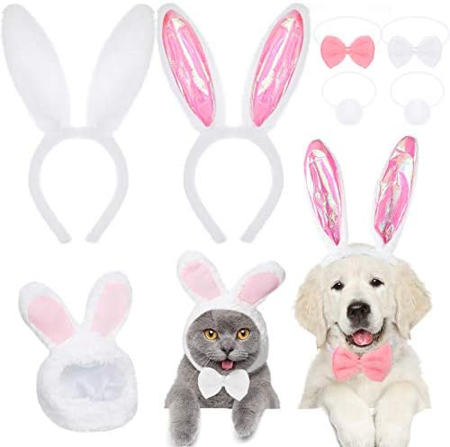 3 сетови кучиња зајаче уши Велигденски зајачки капа и лента за глава, поклон, велигденска удобна забава, костум за носечка облека за кратки