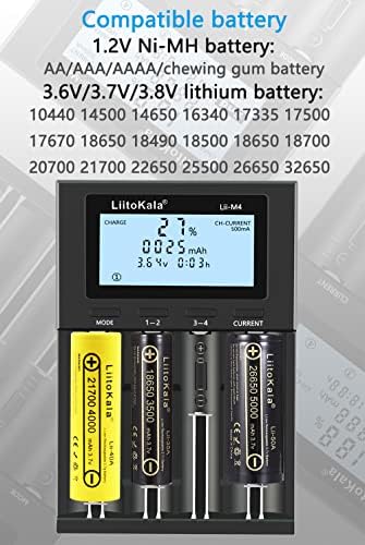 18650 Полнач За Батерии, 4-БЕЈ УСБ Лента-Ц Влезен Лцд Дисплеј Паметен Капацитет За Тестирање Универзален Полнач За Батерии За Полнење Ли-јон