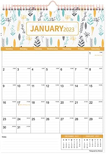 Ѕид Календар 2023-2024, Месечен Висечки Календар 2023 со Американски Празници И Налепници За Планери, 18 Месеци Голем Календар за Биро 12