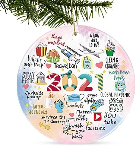 Tmflexe Божиќни украси украси x'mas дрво виси украси комплети додатоци меморија Преживеана сувенир подарок за дома затворен декор на отворено