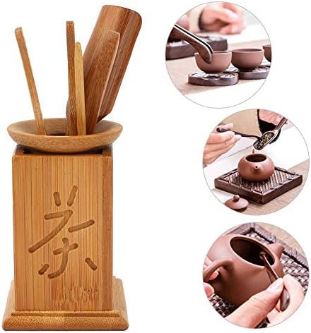 Шест комплети на природна церемонија на чај од бамбус труба Нова кунг фу чај постави додатоци