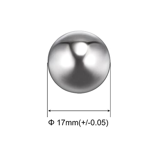 Uxcell 15pcs 17mm 201 топки со лежиште од не'рѓосувачки челик G1000 прецизност