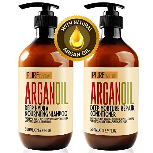 Шампон за масло од марокан арган и два климатизери SLS сулфат бесплатно - Најдобро за оштетена, сува, кадрава или фрижична коса - задебелување